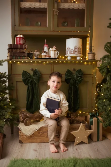 credenza decorata tema natalizio bambino